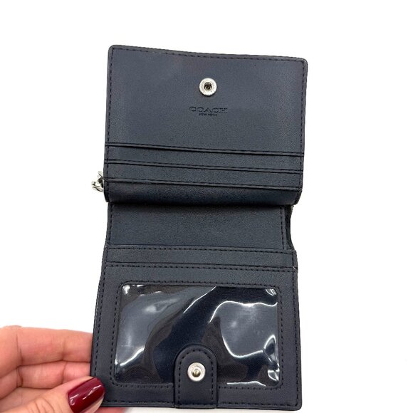 Coach C2862 Pebbled Leather Snap Mini Wallet in Ice Blue - Picture 2 of 4